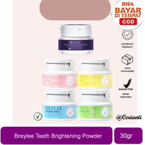 BREYLEE Teeth Powder Variant 30 gr - Mencerahkan gigi (1pc) - Peach Freezing Mint Lime Green Tea Lynn Design