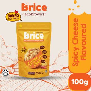 [100g] ecoBrown’s Brice Spicy Cheese Flavoured Wholegrain Rice Puff | Healthy Baked Snack | High Fibre Rice Cracker