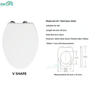 [OKLIFE. ] UF Resin Toilet Seat Cover Slow Close Toilet Seat Covers  Two Second Quick Release Silent Slow-Close