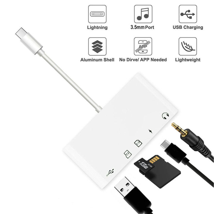 Adapter Charger Port Earphones Lightning Type-C USB OTG