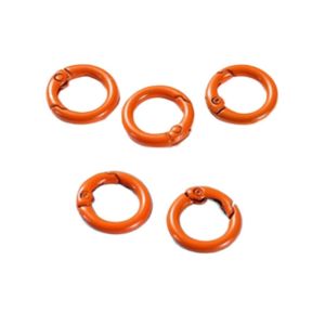 OOC 5 Pcs 25mm O Ring Keychain Clips Colorful Durable Spring Clasp Handmade Part Accessories Metal Openable Round Carabiner Keychain Making