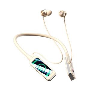 EL TRONICS HiFi Sound Wireless Earphones HD Screen Noise Reduction Bluetooth Headset Support TF Card Bluetooth 5.3 Neckband Headphones Sports Use
