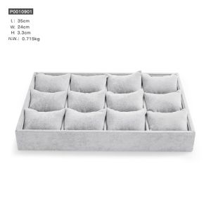 Oirlv Velvet Jewelry Drawer Organizer Tray Stackable Rings Earrings Watch Bracelet Necklace Storage Display Plate Removable Dividers P001