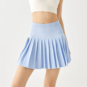2023 Summer Tennis Pleated Skirt Sports Half-body Skirt Women Hundred Anti-Shine Fake Two Pieces Outer Half-body Skirt