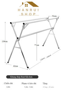Sào phơi đồ xếp gọn chất liệu không rỉ co giản 13-16m thế hệ mới - hàng cao cấp - Phụ Kiện Thuận Lợi