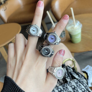 【small chrysanthemum】2022 Trendy Punk Watch Couple Fingers Ring Watch Men & Women Korean Ins the Retro Accessories Creative Hip-hop Ring Fashion Jewelry
