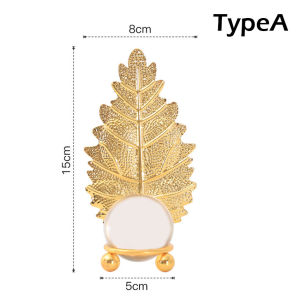 【Local Warehouse】 Desktop DecorationCrystal Ball Golden Leaf Ornaments Luxury Iron Art Handicraft Desktop Decoration Modern Metal Gold Leaf Decorative Crystal Ball Crafts Decorations Living Room Home Decorations