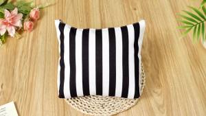Hillban 12 Pcs Black Striped Makeup Bags Bulk Canvas Cosmetic Bag Retro Themed Gifts Travel Toiletry Organizer Zipper Pouch Bags for Women Football Party Favors