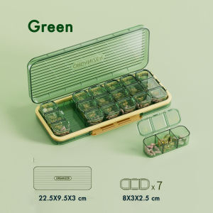 【SG STOCKS】Food-grade Pill Box with 7-Day Weekly Organizer Portable Sealed Container for Medicine Storage Moisture-proof and Dust-proof