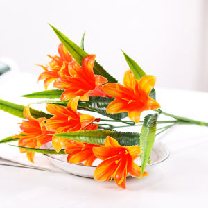 Bunga lily bunga buatan artificial pot bunga aster buatan bunga tulip hias dengan batang dekorasi BG18