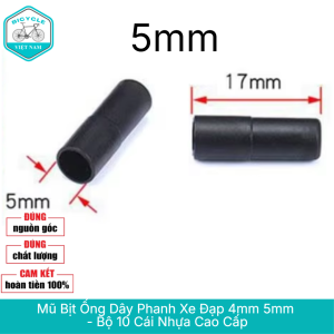 Mũ Bịt Ống Dây Đề Dây Phanh Xe Đạp 4mm 5mm – Nhựa Cao Cấp Bền Chắc – Bộ 10 Cái