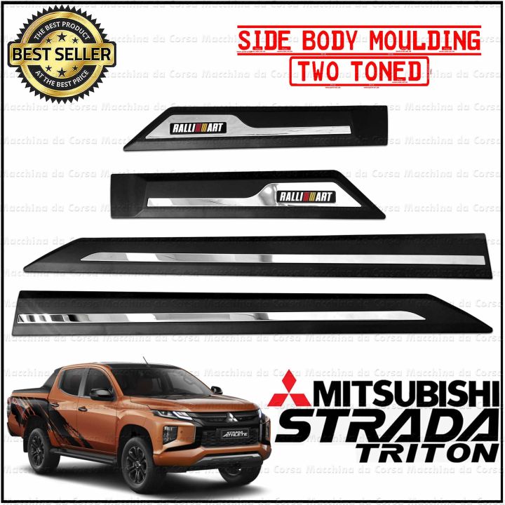 Mitsubishi Triton 20192023 Ralliart Side Body Moulding (Two Toned