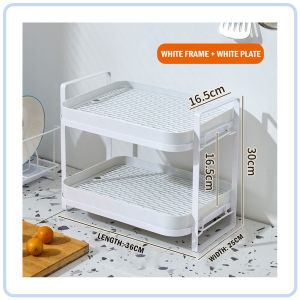 【DAILY ESSENTIAL】 Two-Tier Dish Draining Rack 36 x 25 x 30cm