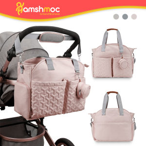 HamshMoc Baby Diaper Bag Organizer Large Capacity with Insulated Pockets Pacifier Case Mother Bottle Handbanctiong for Milk Storage Insulation Bag Outdoor Trip Multi-Fu