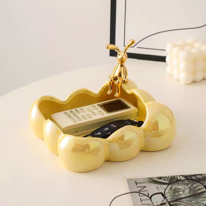 Mangkuk Kelinci Emas Bubble Porselen Elegan Tempat Perhiasan Aksesoris