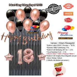 Paket Dekorasi Ultah Simple Set Ultah decor Murah Lengkap