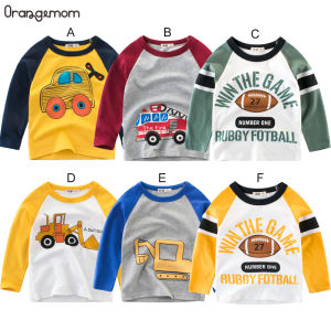 2-7Years Kid T Shirts Long Sleeved Cotton Children Boy Clothing  New Style Cartoon Animal Kid Top for Birthday Gidt School