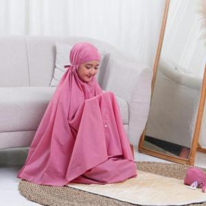 MLVR-Mukena rainbow traveling mini pouch pelangi size anak kecil 3-6tahun