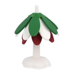 QFV5F Heat Resistant Christmas Tree Table Mat Anti Scald Xmas Tree Shape Foldable Coaster Convenient Anti-fouling Silicone Placemats Teapot Hot Pots