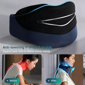 Portable Heated Neck Massager Brace Cervical Support Posture Corrector Pain Relief Urut Leher