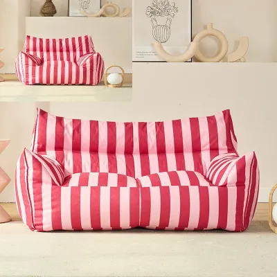 Beanbag.my™ Single & Double Seated Strip Sofa Design Bean Bag Full Set With Filling
