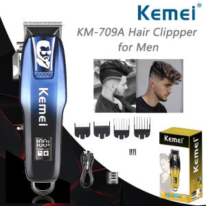 Kemei Barber Rechargeable Hair Clippers Razor Men KM-709A Electric Beard Trimmer Professional Clipper