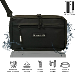 Promo Tas Selempang Pria Clucth Highmore JOEY Tas Tangan Cowok 3in1 Handbag Waterproof
