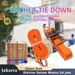 Rachet Tie Down 8-10 Meter 10 TON Webbing Cargo Lashing Belt Trackbelt Tali Ikat Sabuk Truk tali webbing 5CM*10METER