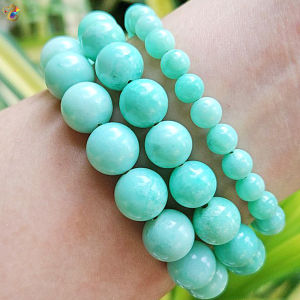 Premium Grade Natural Pastel Green Amazonite Jade Bracelet