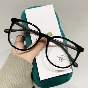 Fashion Glasses Large Frame Anti Blue Light Black Frame Eyeglasses For Women Replaceable Lens Kacamata