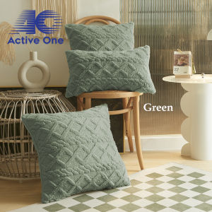 ACTIVEONE 30cmx50cm/45cm/50cm Sofa Non Woven Fill Inner Pillow Jacquard Plush 3D Geometric Pillow Case - Fulfilled by ACTIVEONE