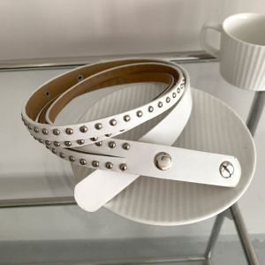 NBANLIKE PU Leather Rivet Belt Spicy Girl Gothic Double-layer Belt Fashion Metal Punk Waistband