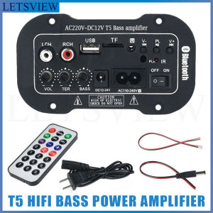 Letsview T5/T6 HiFi Bass Power Amplifier AC12V-DC220V Car Bluetooth Audio Power Amplifier