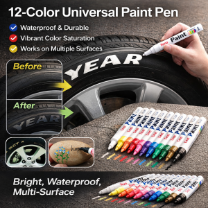 Versatile Touchup Paint Pen/MultiScene Repair Marker/Oilresistant Tire Marker/Durable Scratch Repair Tool Car Home Furniture Metal Leather Instant Fix LongLasting DualOpacity