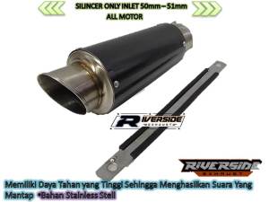 Silincer Racing Pro Liner Carbon Suara Bass Gahar Inlet 50mm-51mm