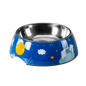 EQUOMT Anti Rollover Stainless Steel Pet Bowl Detachable Cartoon Dog Food Bowls 2 in 1 Large Capacity Cat Food Feeder For Dogs Cats