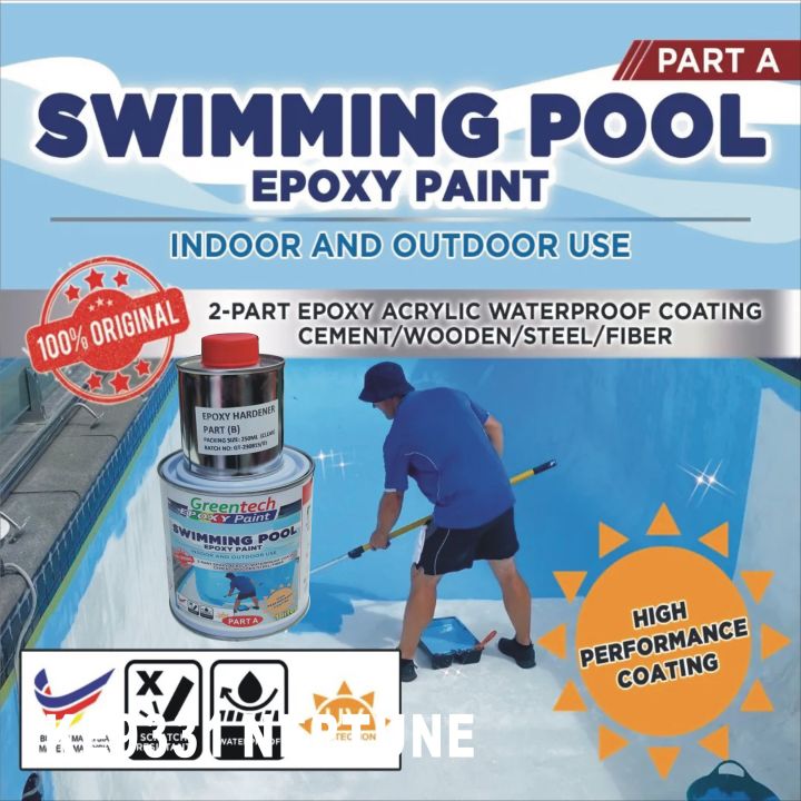 5L Swimming Pool Epoxy Paint Pond Paint Cat Kolam Renang Ikan Epoxy ...