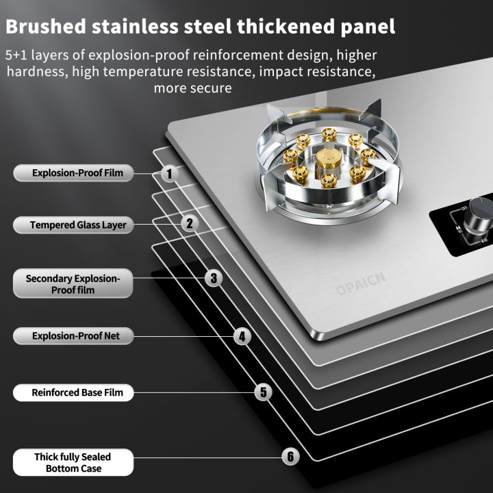 🔥dapur gas memasak🔥CHRIS OPAICN 9KW dapur stainless steel Gas Stove ...