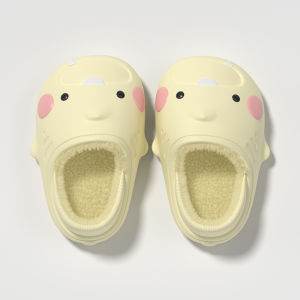 2026 New cartoon baby shark childrens cotton slippers for girls autumn and winter waterproof non-slip warm baby cotton shoes