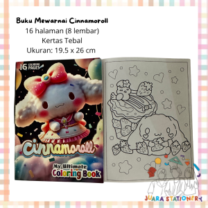 Buku Mewarnai Anak Cinnamoroll 16 halaman / Buku Mewarnai Cinnamoroll Buku Warna