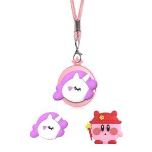 AirTag Necklace for Kids AirTag Holder for Kids Cute Cartoon Adjustable Length Anti-Lost Hidden Silicone Airtag Case Accessoriesfor Child Teen Adults