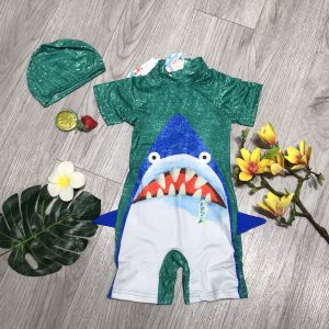 Đồ bơi bé trai 1 mảnh áo tay ngắn liền thân đùi họa tiết nhiều màu đủ size 10kg đến 40kg chất liệu thun lạnh thoáng mát BINSPORTS BB022
