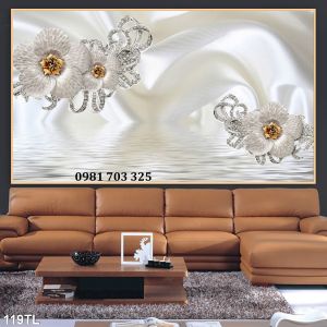 Tranh gạch đẹp hoa 3D