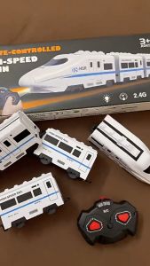 Oldlaiben Electric Remote Control Train Toy Railway Sound Light Model Children Simulation Gift Kereta Api Elektrik