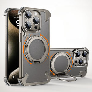 OATSBASF Military Grade Protection Magnetic Phone Case Built-in 360° Rotation Kickstand For iPhone 16 Pro Max/15 Pro Max
