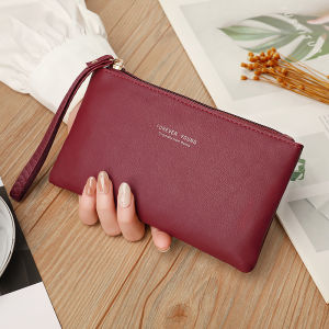 Fashion and simple Korean style ladies soft leather long wallet with large capacity