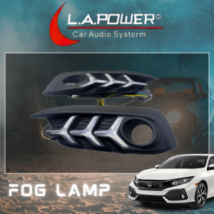 HONDA CIVIC FC 2016-2018 Y STYLE FISH BONE FOG LAMP COVER DRL DAYLIGHT LED 3W