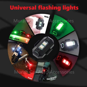 7 colors USB motorbike flash light Rechargeable aircraft flashing warning lights accessories for MTB night cycling 1pcs