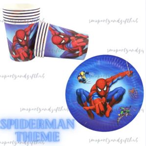 Disposable Cups and Plates Man Spider Party Decorations