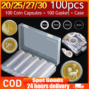 100Pcs/Lot Coin Holder Capsules Clear Case Box For Coin Collection Protector 17/20/25/27/30mm Coins Storage Box Medal Collect